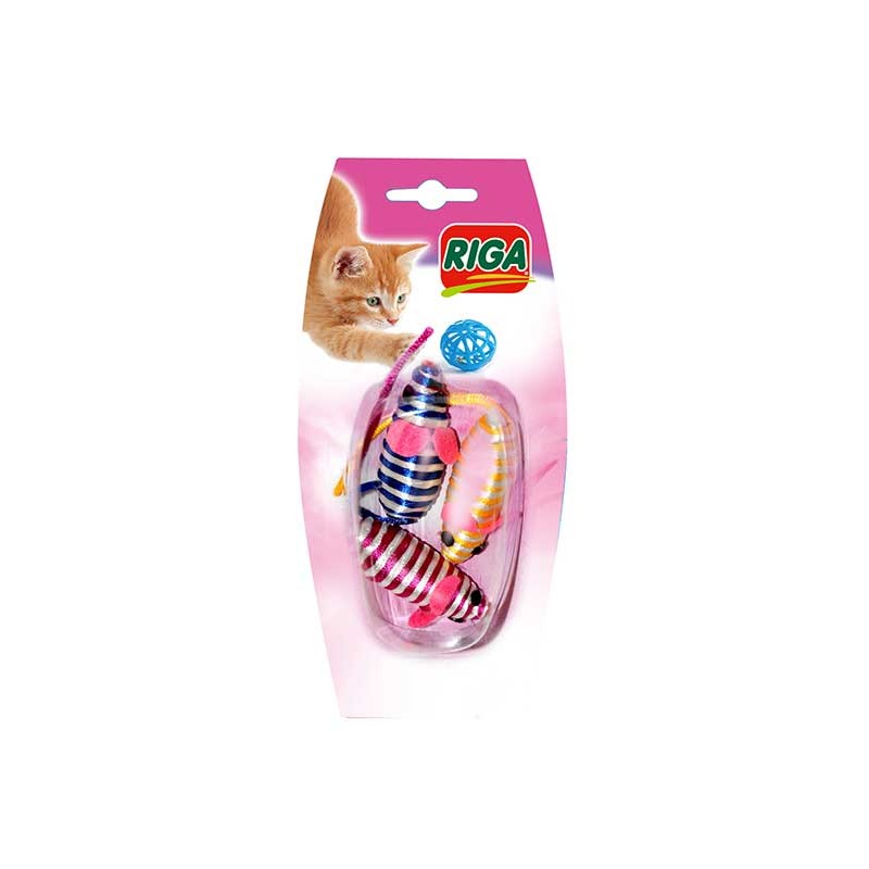 Souris colorées x 3 jouet pour chat