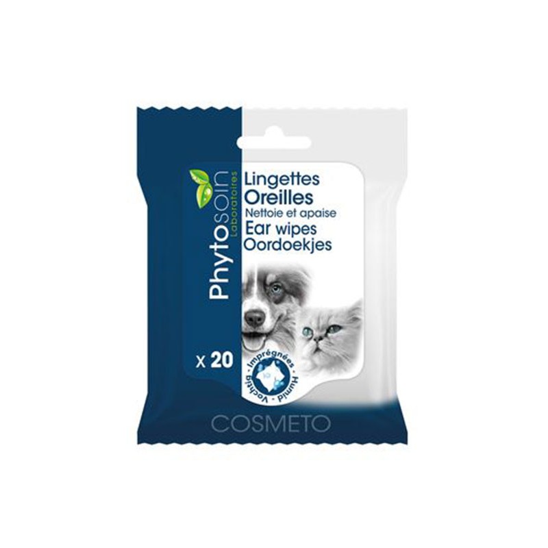 Lingettes oreilles chiens et chats