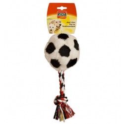 Ballon foot peluche + corde jouet pour chien