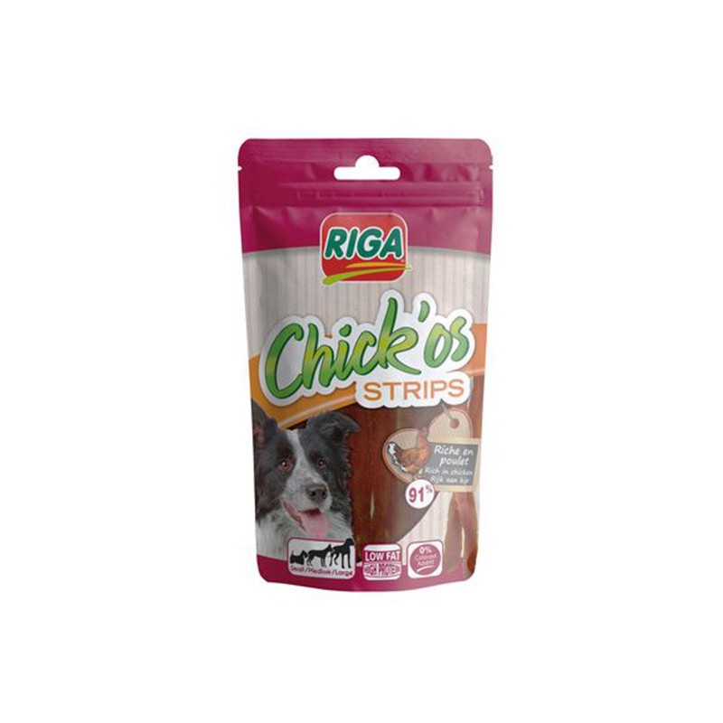 CHICK'OS Strips friandise pour chien lamelle de poulet CHICK'OS Strips friandise pour chien lamelle de poulet