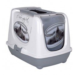 Maison de toilette  ARIST'O CAT "I LOVE MY CAT" monée, porte + filtre + pelle