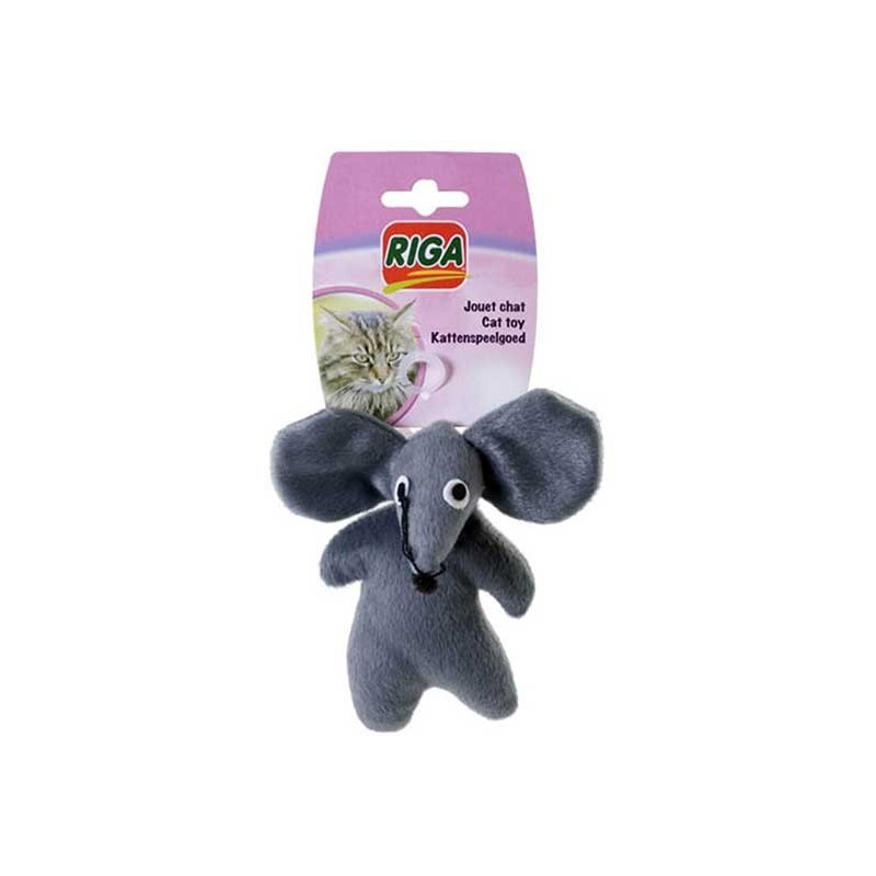 Souris peluche grise